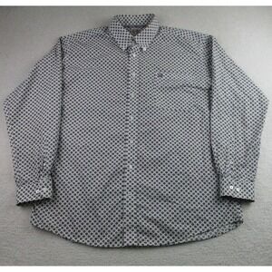 Cinch Shirt‎ Mens Large White Black Geometric Button Down Long Sleeve Western